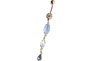 Gold Belly Button Rings Dangle