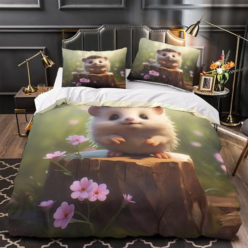 Housse de couette hérisson 3D 140x200 parure de lit microfibre douce - 4