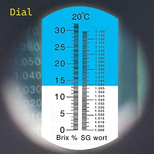 Brix ATC 굴절계, 듀얼 스케일 - 비중 및 브릭스, 와인 제조 및 맥주 양조 비중계, 홈브루 키트 — 사진 3