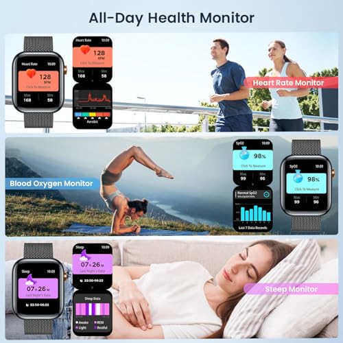 Orologio Smartwatch Fitness Donna con Chiamate: Smart Watch compatibile Android ios Risposta Vivavoce Chiamate 123 Modalità Sportive Contapassi Misura Pressione Sanguigna Sonno Orologi Intelligente