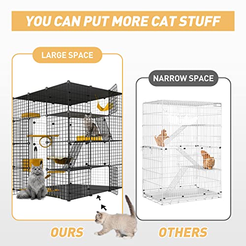 Large Cat Cage,Cat Cage Enclosure Indoor Diy Cat Playpen Detachable Metal Wire Kennels Crate Large Exercise Place Ideal, For 1-4 Cats,Ferret, Chinchilla, Rabbit, Small Animals #TOP4