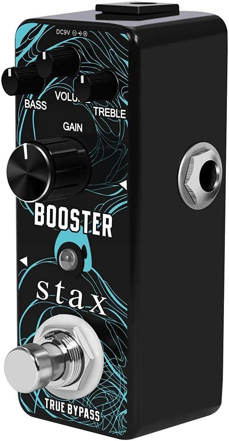 Stax High Gain Pedal Guitar Clean Booster Pedal Amplify Pedal Clean Boost Pedal Moisturizing Original Sound Effects:20db+ Clean Boost With ±15db 2 Band EQ With Small Size Compact Design