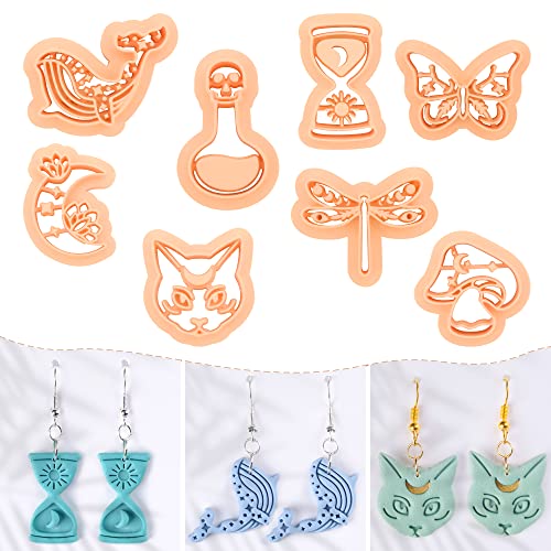 Emporte-pièce argile polymère chat et libellule Puocaon pour bijoux boho x8 - 2