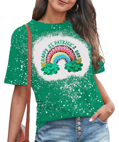 SUWATOIN St Patricks Day T Shirt Womens Lucky Irish Shamrock Shirts Tops St Patrick's Day Gifts T-Shirts Short Sleeve