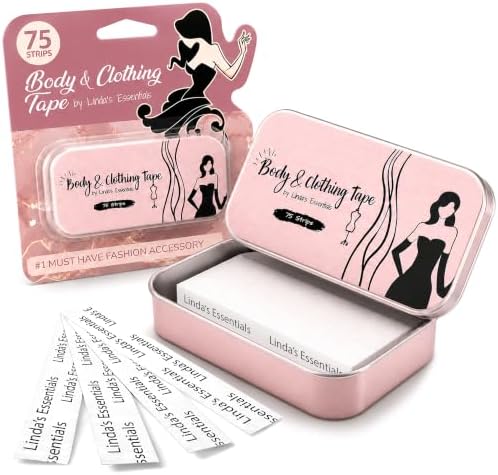 Linda's Essentials Lerfot Fabric Tape Double Sided Body Tape For Fashion, Hem Tape, Clothing Tape (100 Pack) - Strong Clear Body Tape For All Shades And Sensitivity, No Sew No Iron Double Sided Tape
