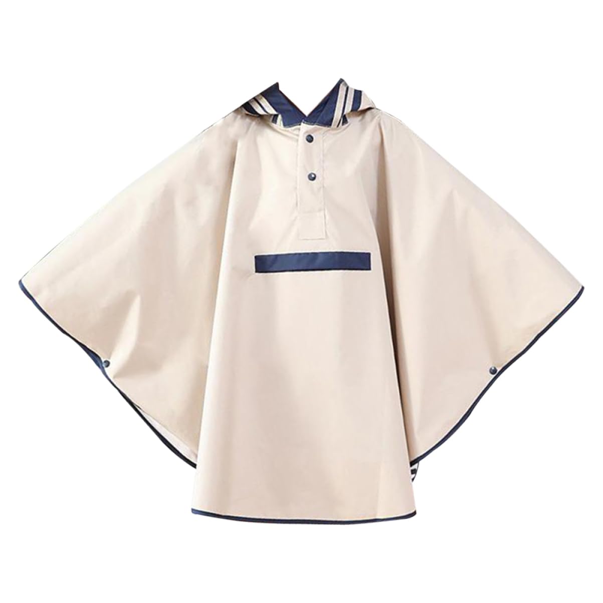 COLLBATH Mantellina Pioggia Ragazzi Beige Taglia in Nylon Pvc | Cappuccio Integrato, Leggera per Uso Quotidiano e Festival, Stile Elegante e Simpatico