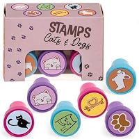 MIJOMA Lot De 6 Tampons Auto-Encreurs Enfants - Motifs Colorés - Pour Bricolage, Calendrier Avent, Cadeaux