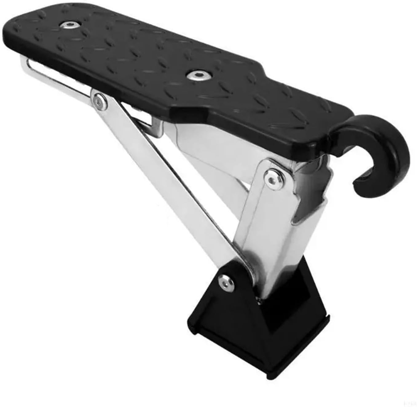 F26A easy installs Car Door Step Ladder 7 Adjustable Gears Secure Both Feet Stand Heavy Duty Vehicle Rooftop Assistance Step(Black)