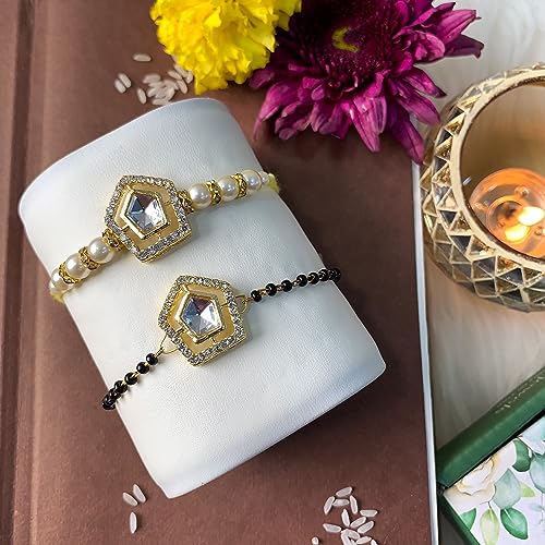 Image of I Jewels Design Rakhi With Roli Chawal & Rakshabandhan Card For Bro /Brother /Bhai