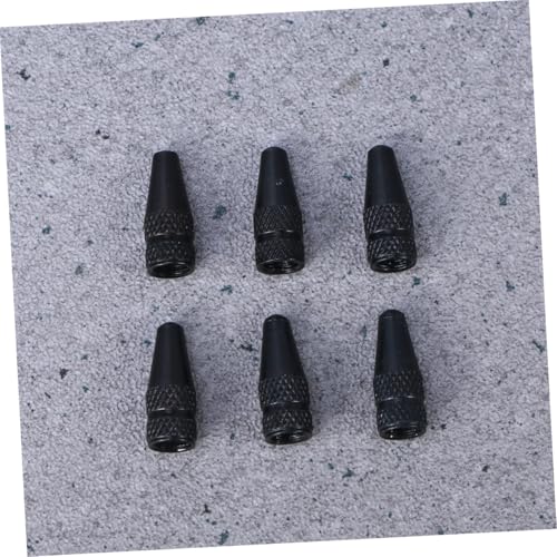 6 Pcs Tapones de Válvula Aluminio Negro miniatura 5
