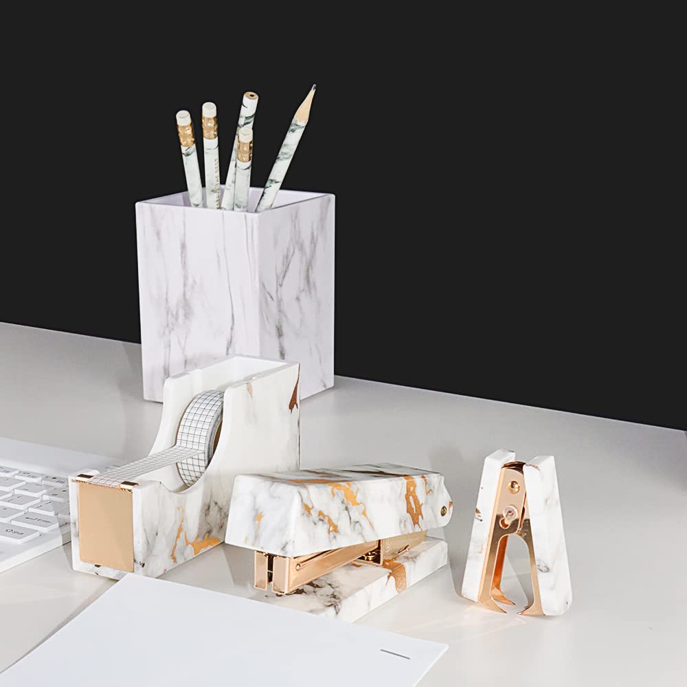 Marmo Gold Line Print Gold Staples Remover Tape Dispenser Holder Set Office Desk Manuale Executive Cancelleria Kit regalo per accessori desktop Forniture