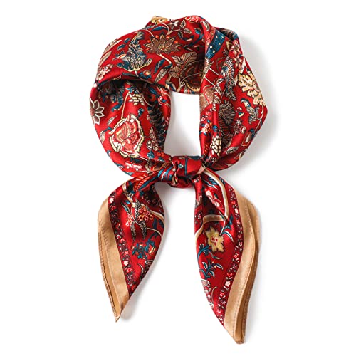 PoeticEHome Écharpe Carrée 100% Soie de Mûrier pour Femme - Foulard en Soie 68x68cm avec Étui Cadeau