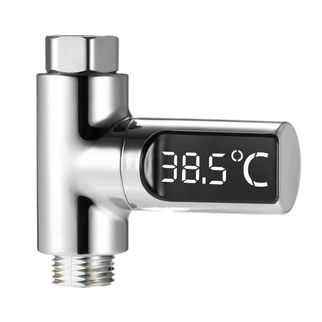 1 Pezzi Termometro per Rubinetto,Termometro da Doccia con Display a LED, Termometro per Doccia Ruotabile a 360 Gradi per Bambin