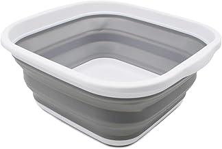 SAMMART 5.5L Collapsible Washing Tub (White/Grey, 5.5L tub)