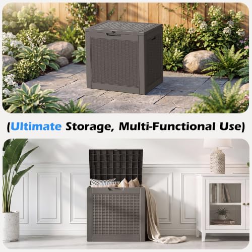 Image of Outdoor Storage Box Waterproof, 31 Gallon Deck Box for Patio Storage