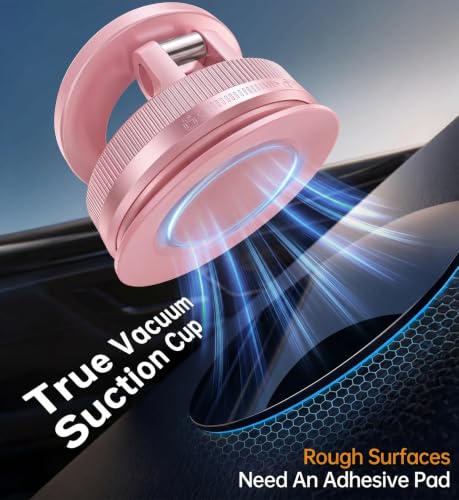Image of Coolpow【Newest Vacuum Magnetic Phone Holder for Car Phone Holder Mount【Movable Vacuum Suction】 Magsafe Car Mount Cell Phone Holders for Your Car Accessories for Women Men for iPhone 17 16-Light Pink