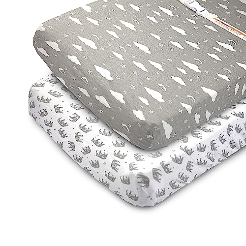 Image of Bublo Baby Changing Pad Cover - Jersey Cotton Sheets for 32' x 16' Pads, 2 Pack