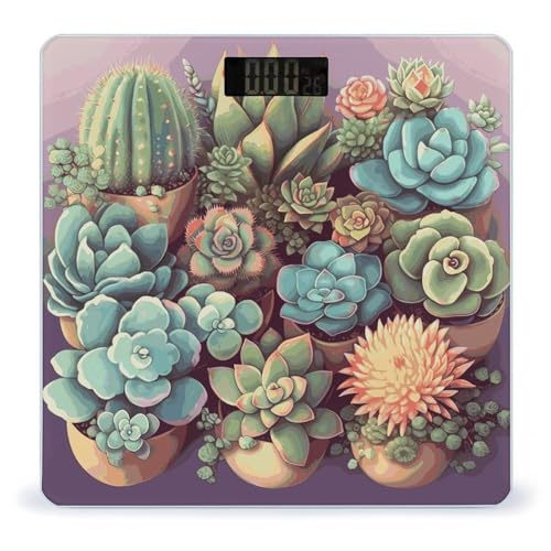 Báscula digital para baño con vidrio templado y pantalla LCD miniatura 1
