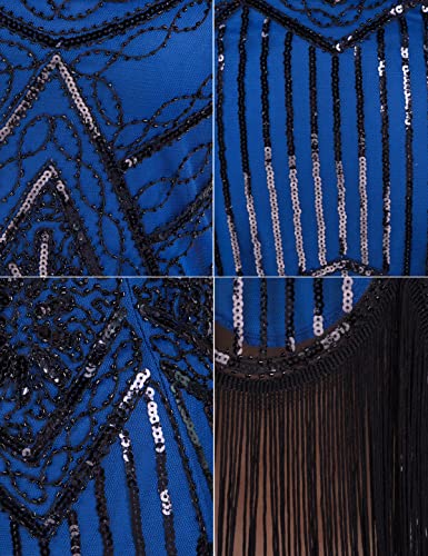 Image of Plus Size 1920s Vintage Fringed Gatsby Sequin Beaded Tassels Hem Flapper Dress for Women