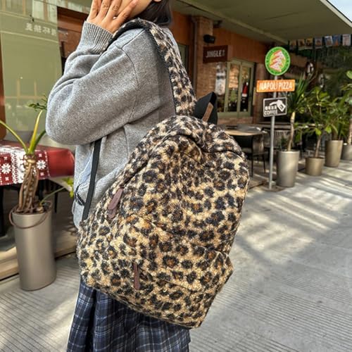 Sac à dos peluche léopard Y2K grande capacité pour ne plus manquer de place - 8