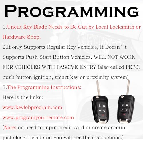 Key Fob Replacement Fits for Chevy Cruze Equinox Camaro Impala Malibu Sonic Buick Regal Verano Encore Lacrosse GMC Terrain 2010-2021 OHT01060512 Keyless Entry Remote Control 13504199 - Image 5