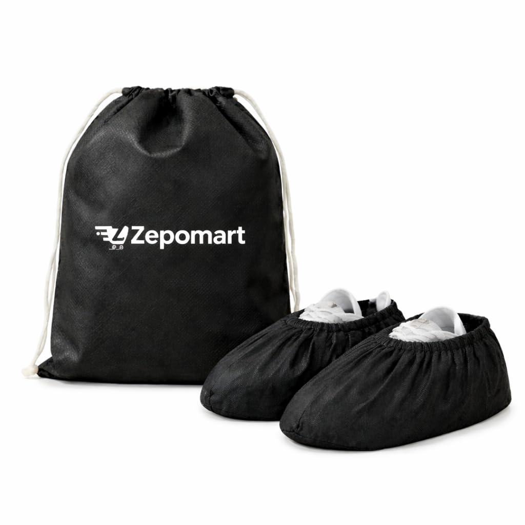 Zepomart Shoe Bag for Travel & Storage 16 x 12 Inch with Free Shoe Cover, Dustproof & Water-Resistant Non Woven Shoe Organizer for Men & Women, Footwear Bag for Luggage, Gym & Home (Black, Pack of 1)-image-44