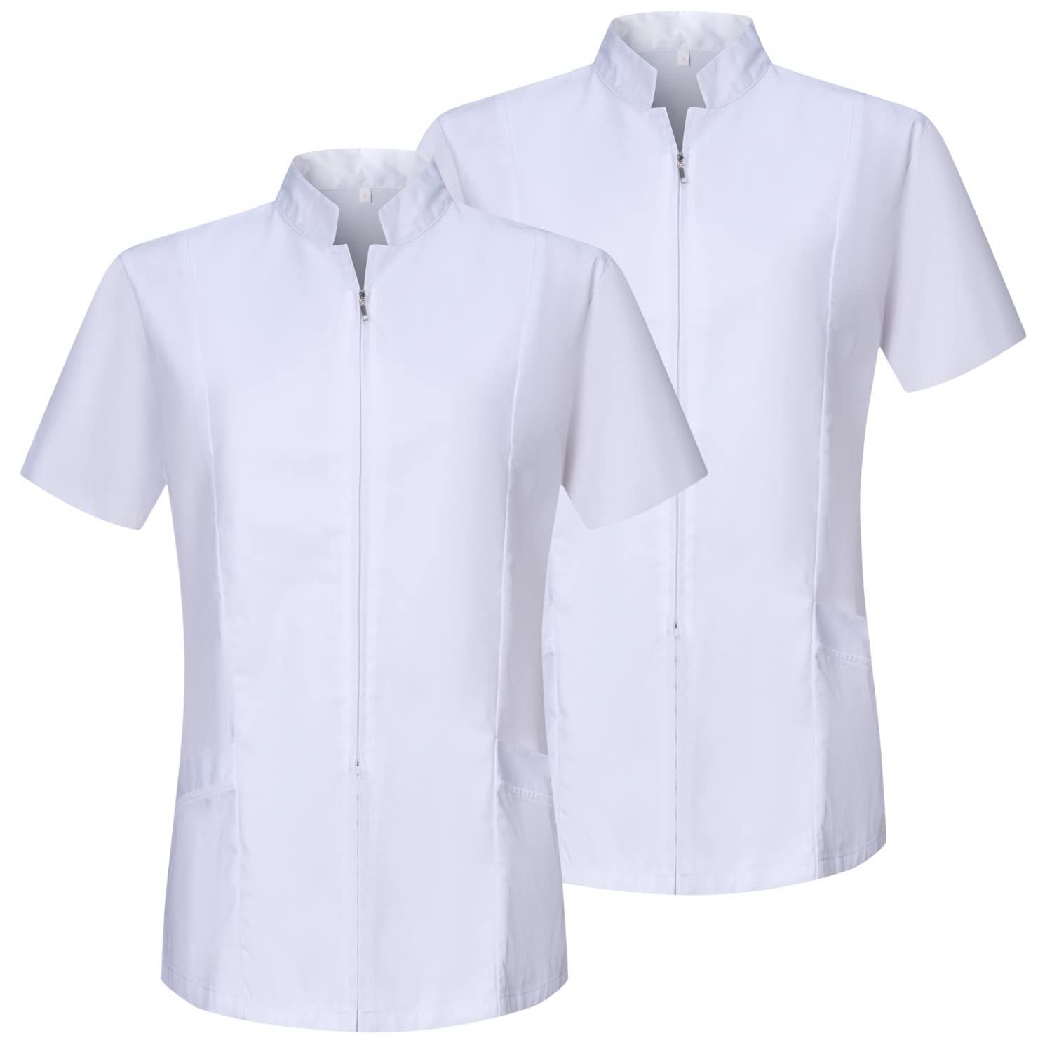MISEMIYA Pack 2 Unidades - Casaca Mujer Cierre Cremallera Manga Corta Uniforme Doctora Uniforme- Ref.829