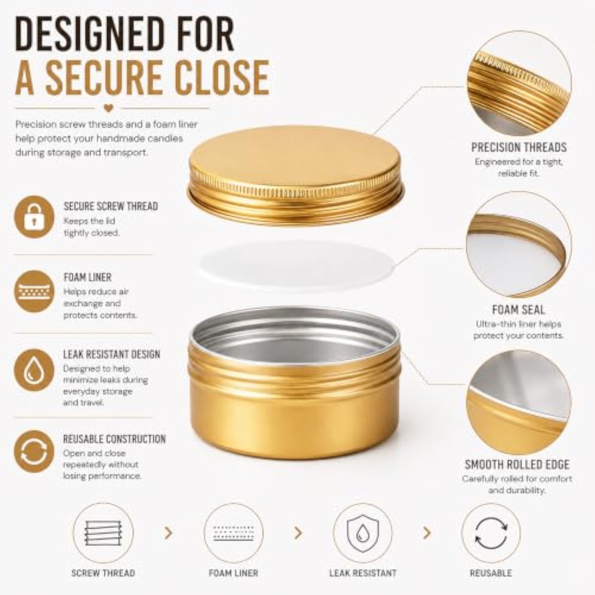 24 Pack 3oz Screw Top Aluminum Tin Jars