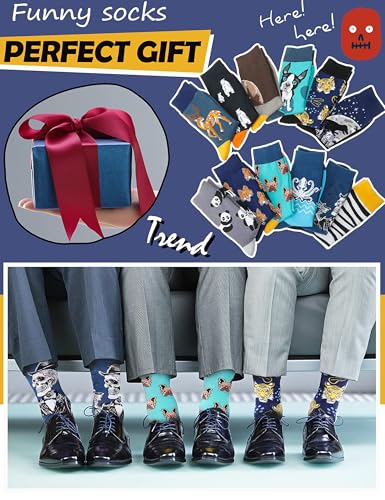 Image of MOGGEI Funny Socks for Men Women Fun Cozy Crazy Novelty Fashion Breathable Printed Cotton Boot Socks