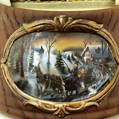 6.25\" Brown and White Santa with Train Musical Christmas Snow Globe - Thumbnail 5
