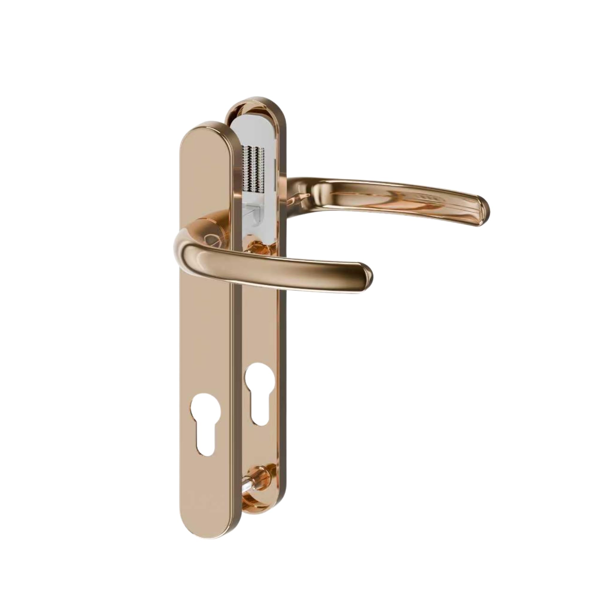 Upvcstore Polished Gold - Direkt Upvc Door Handle 122Mm Screw Centres 92Pz – Sprung Lever/Lever Replacement Set For Double Glazing & Composite Doors – Reversible, Weather-Resistant & Salt-Spray Tested