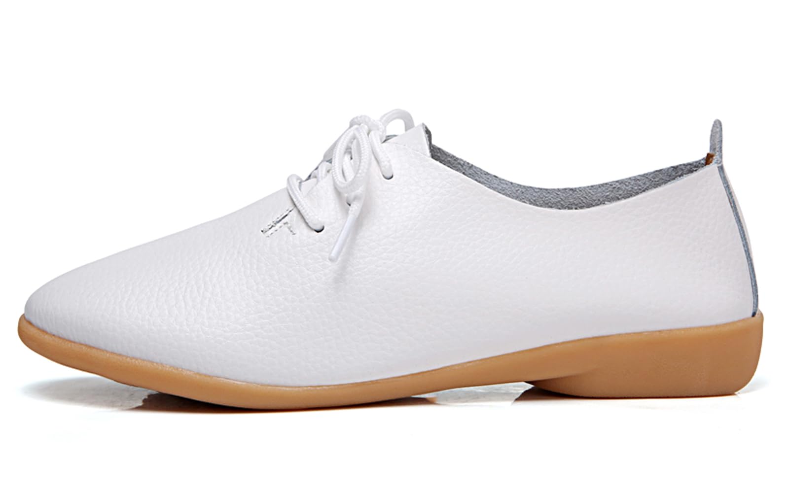 Sunporx Chaussures à Lacets en Cuir pour Femmes Mocassins à Bout Pointu Semelle Souple Oxfords légers et Confortables Plates de Travail Formelles Mocassins de Conduite