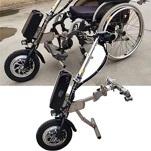 Accesorio para silla de ruedas para bicicleta de mano eléctrica, dispositivo de tracción para silla de ruedas de 500 W, kit eléctrico de conversión de silla de ruedas, batería de litio de 48