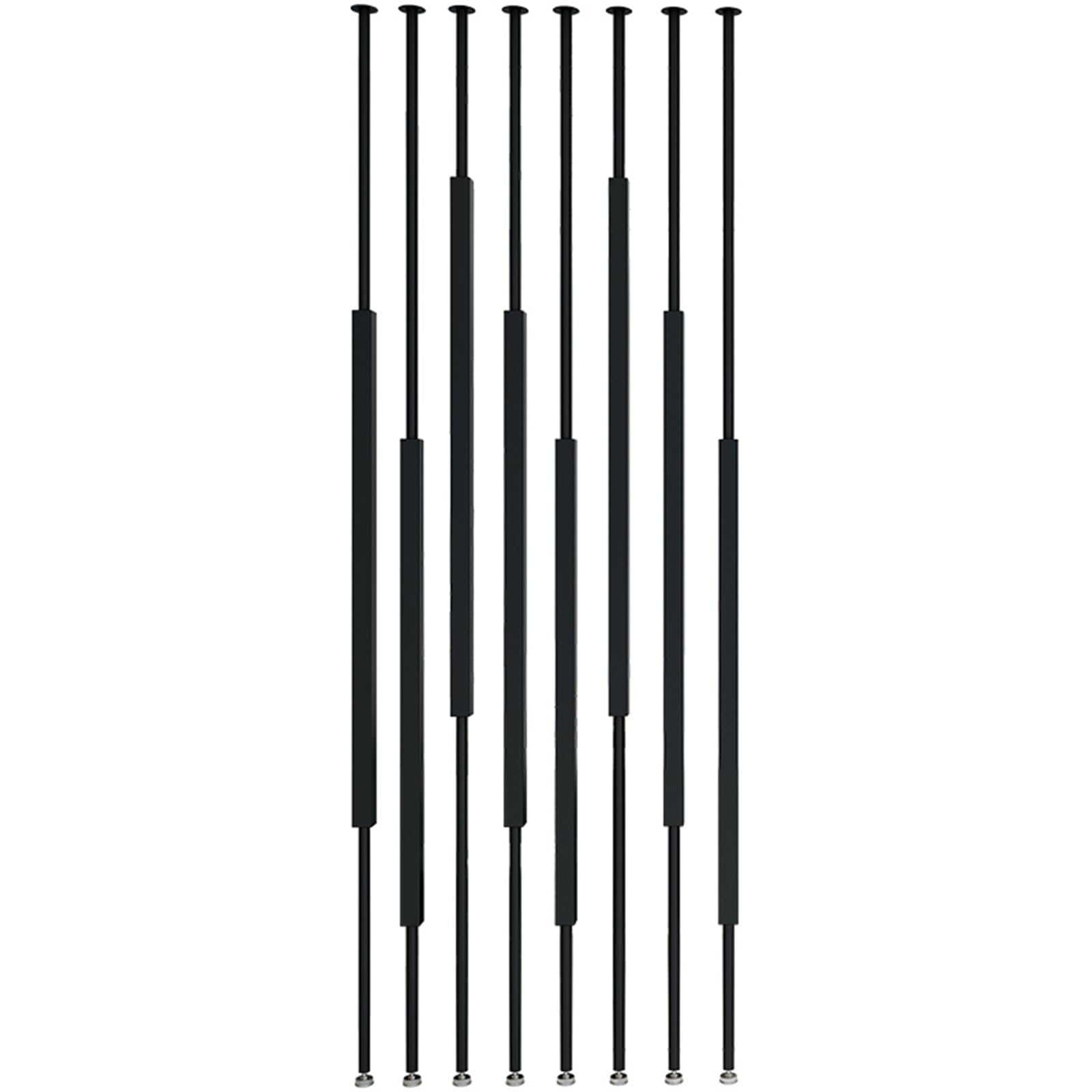 Floor to Ceiling Wall Post Partitions Screens， Metal Wall Partition Post Adjustable Floor To Ceiling Room Divider Gold Black Multi Sizes(Black,170cm/66.9in/5.58ft)