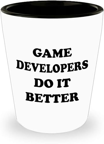 Gifts for Game Developer Designer Shot Glass Tequila Shotglass Novelty Drinkware - Video Gaming Design Dev Team Development Funny Cute Gag Idea - Do