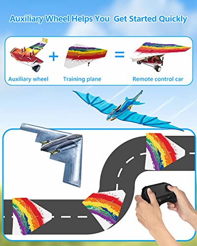 Moreximiximi Remote Control Plane,Diy Plane,Detachable Motor Rc Airplane Kit With 2 Diy Planes 10 Paper Planes,Diy Funning, Aircraft Toy Gift For Adults Kids, 2 Batteries #TOP4