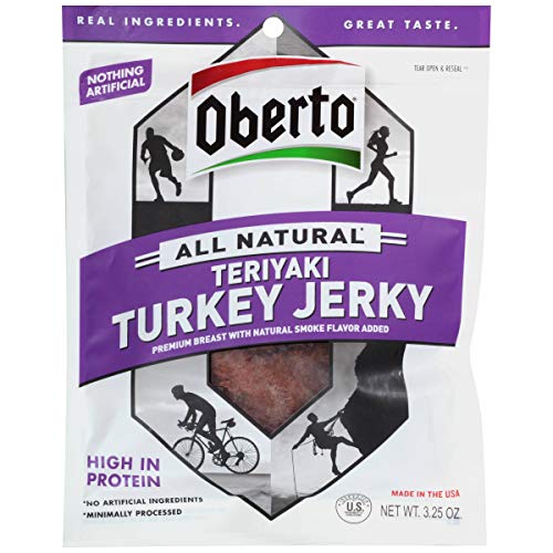 Oberto Natural Style Teriyaki Turkey Beef Jerky, 3.25 Ounce -- 8 per case.