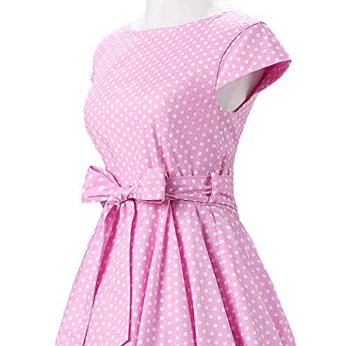 Image of 50s Dresses for Women Vintage 1950s Halter Retro Cocktail Dress 50s Polka Dot Pinup Rockabilly Audrey Hepburn Tea Party Dress
