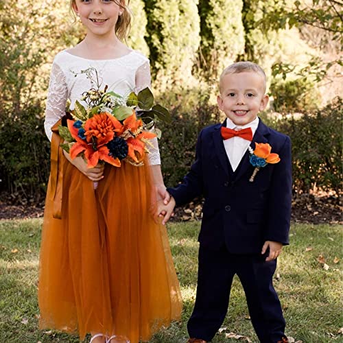 Image of Topmaker Flower Girl Dress for Toddler Baby Girls,Lace Tulle Dress for Wedding,Birthday Party,Photoshoot,Special Occasion