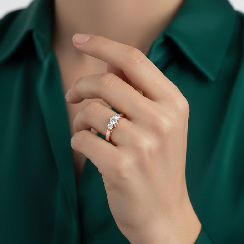 1/2 Carat 3-Stone Diamond Engagement Ring in 14K Gold