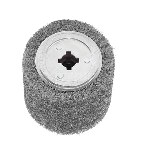 Image of Surface Conditioning Tool Drurn, 4 lnches Surface Canditoning Drum (0.3 m Wire) Wire prush for Grinder Wire Wheel Burnishing Tool for Surface Palishing Grinding Removing Rust-3 /4 inch Quad Keyway