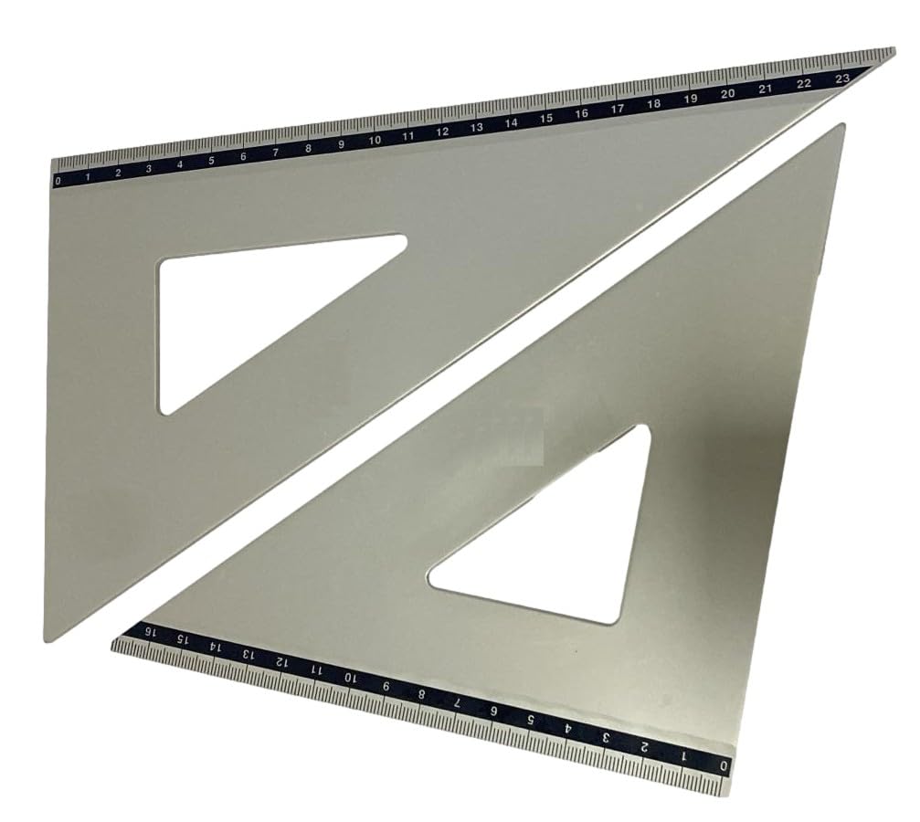 Agendepoint.it - Juego de 2 escuadras profesionales de aluminio de 23 cm, diseño de aluminio de 60° y 45° grados