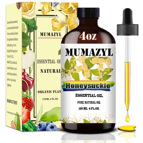 Honeysuckle Essential Oil Honeysuckle Oil 4 Fl Oz 120ML for Diffuser Humidifier Yoga Cleaning DIY Candle Soap Making MUMAZYL Essential Oils