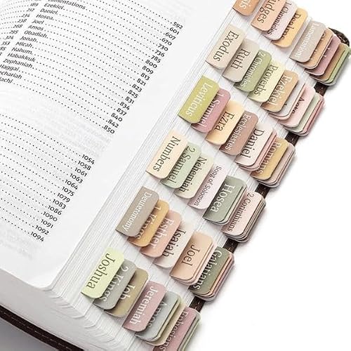 Bible Tabs, 75 Large Print Index Tabs for Women & Men