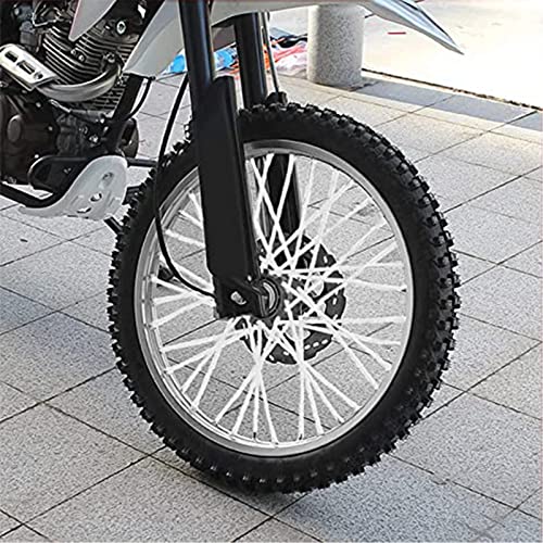 Image of 72 PCS Universal Spoke Skins Motorcycle Dirt Bikes Colorful Protective Trim Wrap Cover Wheel Guard for Yamaha Kawasaki Suzuki(White)