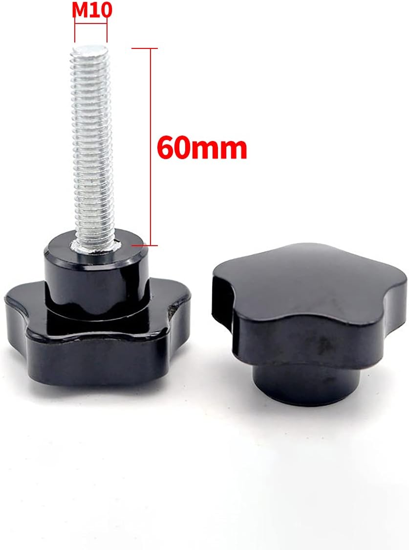 Star Knob Grip M10 x 60mm Female Thread Clamping Knobs Handle Tightening Screw Black, Length 60mm - Image 4