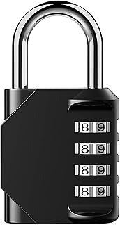 BeskooHome Code Padlock, 4 Digit Outdoor Waterproof Resettable Combination Padlock for School Gym Locker, Shed, Cabinet, Tool Box, Garage, Gate, (1 Pack Black)