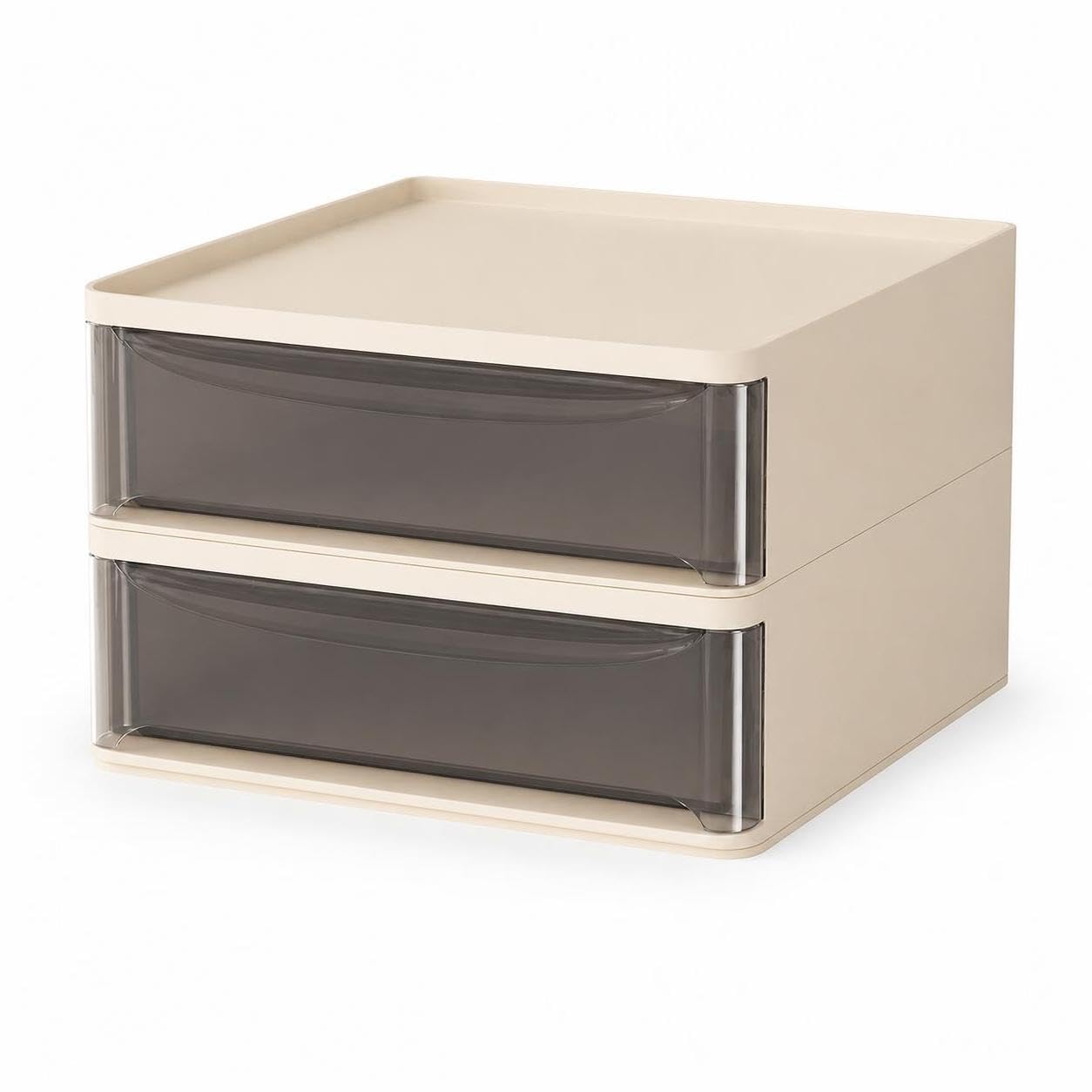 Schreibtisch Organiz mit Schubladen, Beige, 2 Schubladen