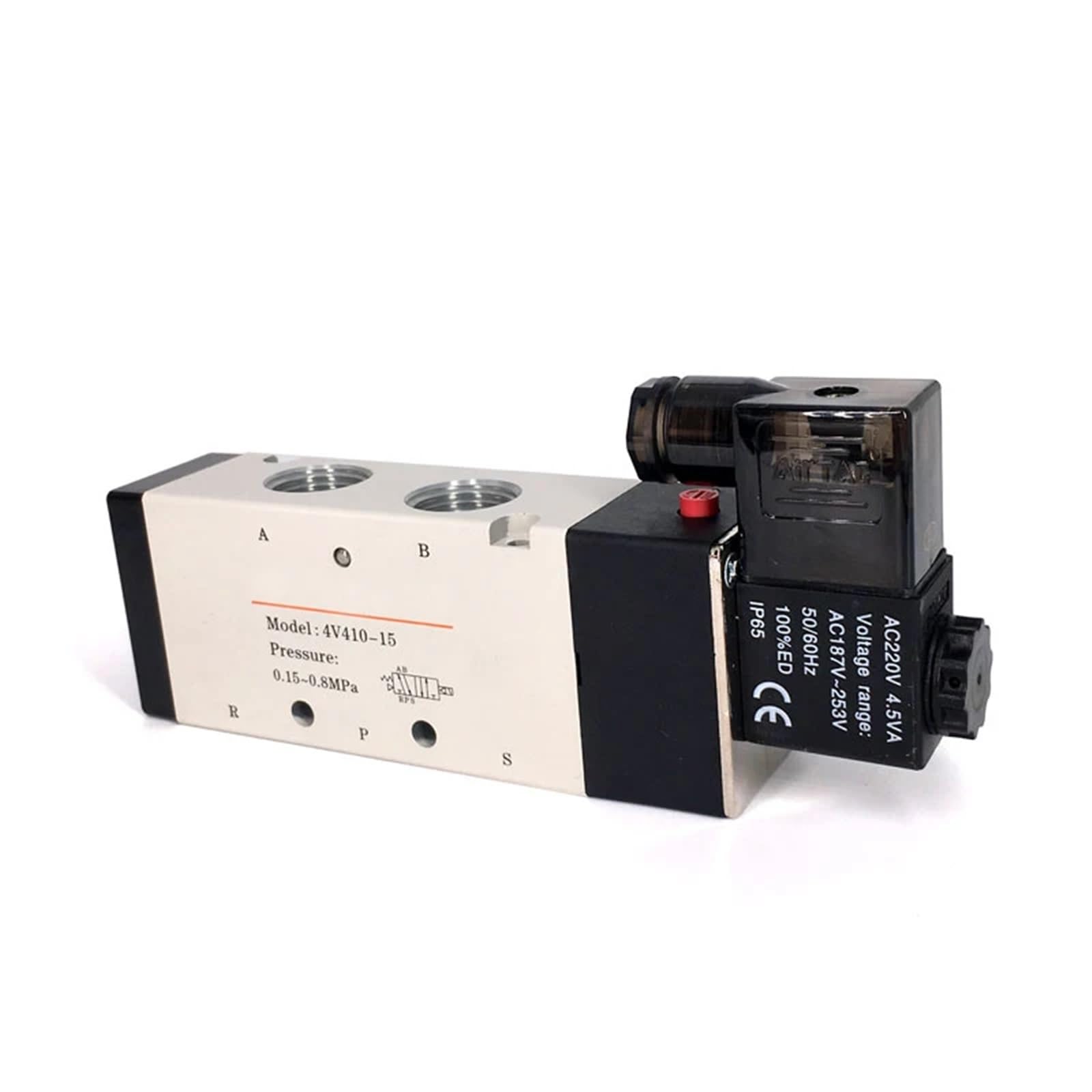 Válvula neumática electroválvula eléctrica 4v410-15, Control Aire-Gas, magnética, 5 vías, 2 Posiciones, 12 V CC, 24 CA, 110, 220, Voltaje de la Bobina(8mm Fittings,Motor with Bracket)
