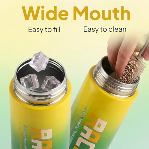 Image of CELLO Puro Steel-X Race Insulated Water Bottle for Daily Use 600 ml Green | Stylish Colorful Easy Press Open Leak Proof Inner Steel Insulated Water Bottle for School, College, Travel, Biking & Office